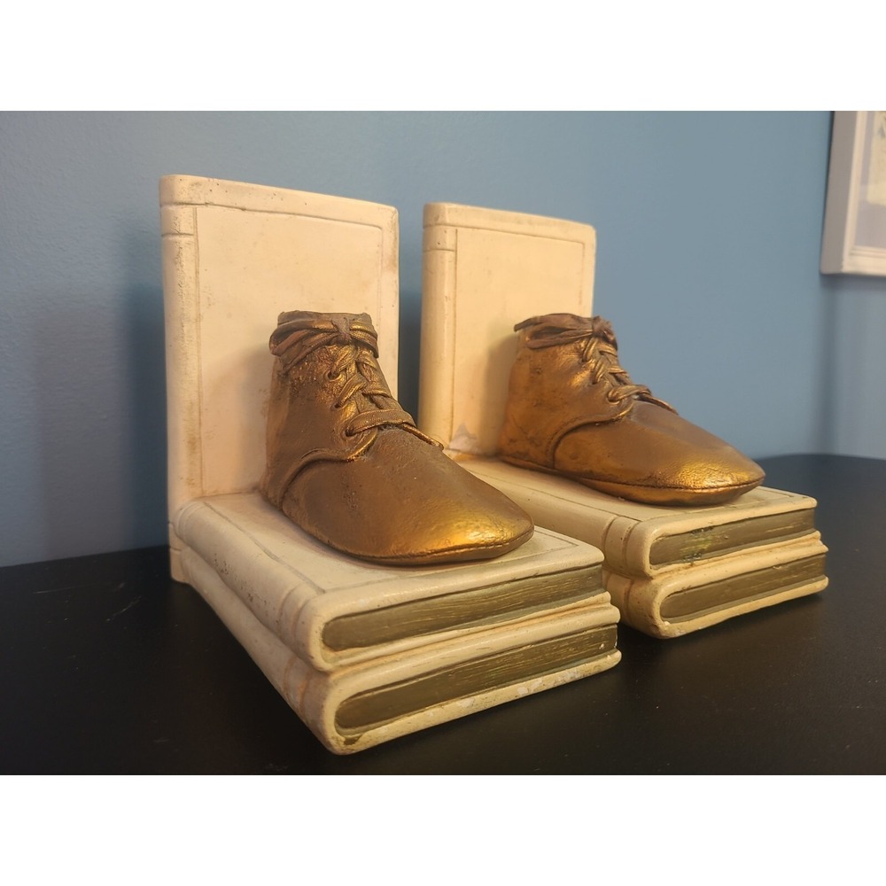 Vintage Booties Shoes‎ Book Ends  Bronze Copper